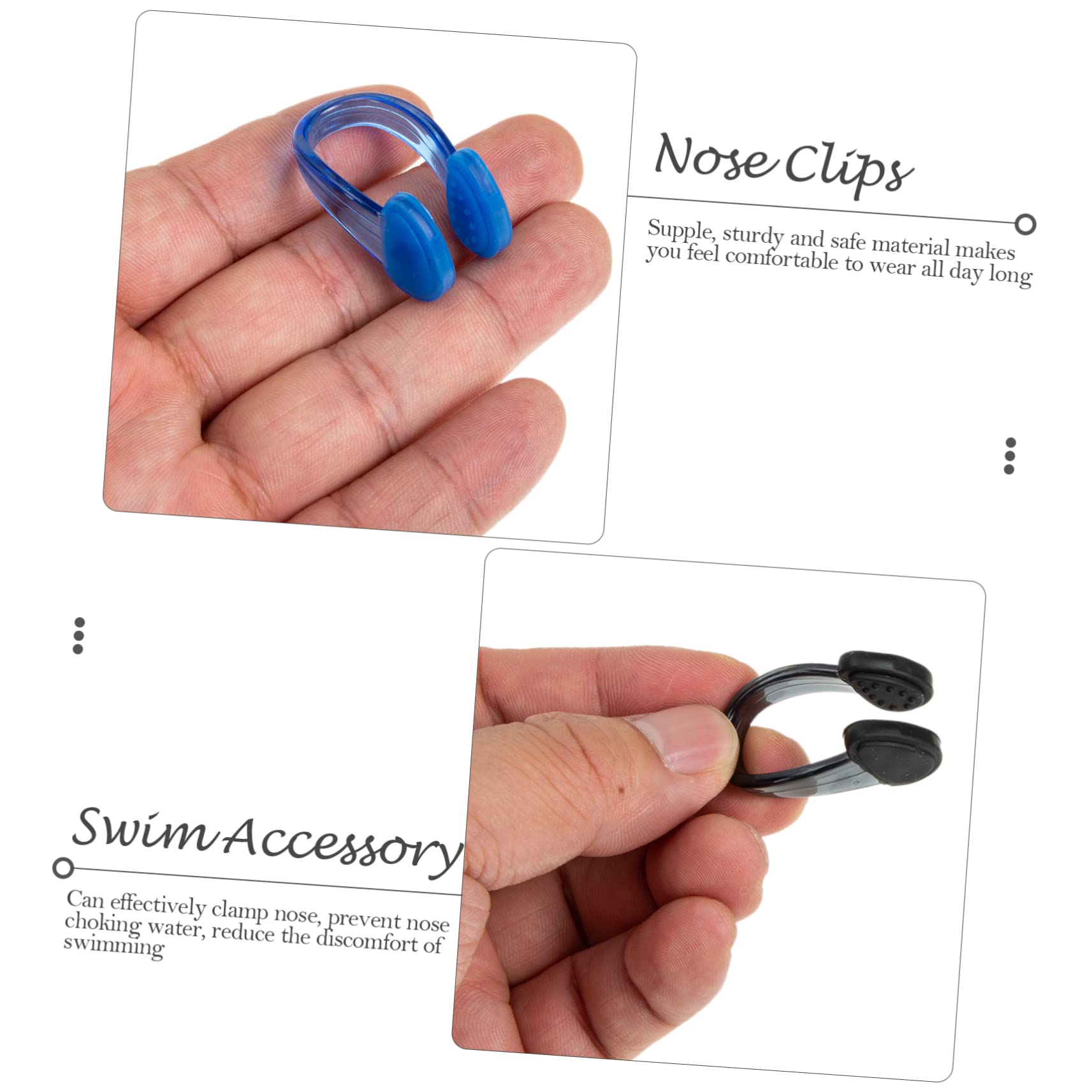 TOYANDONA Pinzas De para Natación Accesorios De Natación Profesionales Clips Convenientes Y Diseño Ergonómico Y Cómodo Resistentes Al Agua Azul Negro Rosa