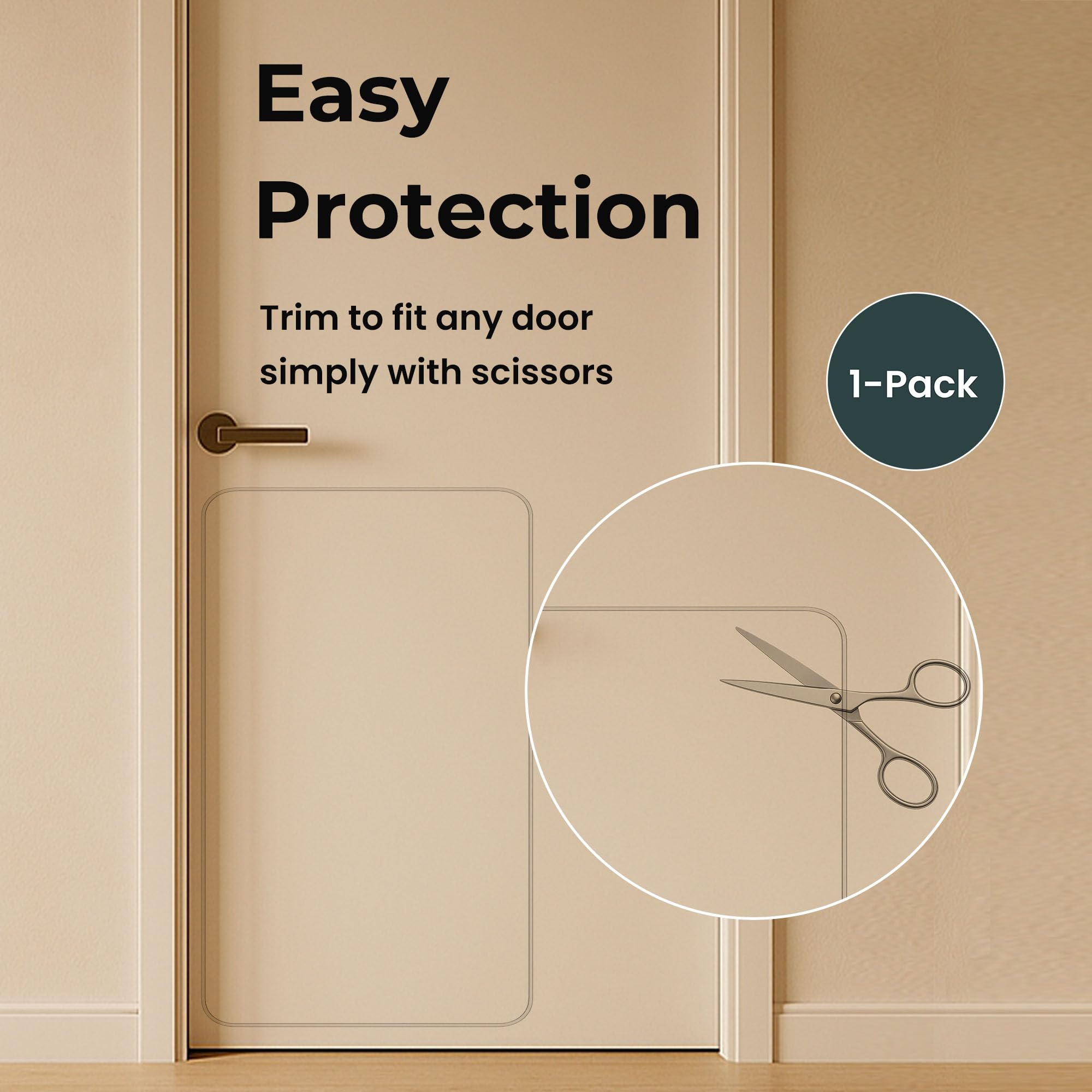 Protector de puerta contra arañazos de perros, protector de puerta de perro de PVC transparente, protector antiarañazos de corte personalizado para puertas interiores, resistente prevención de daños