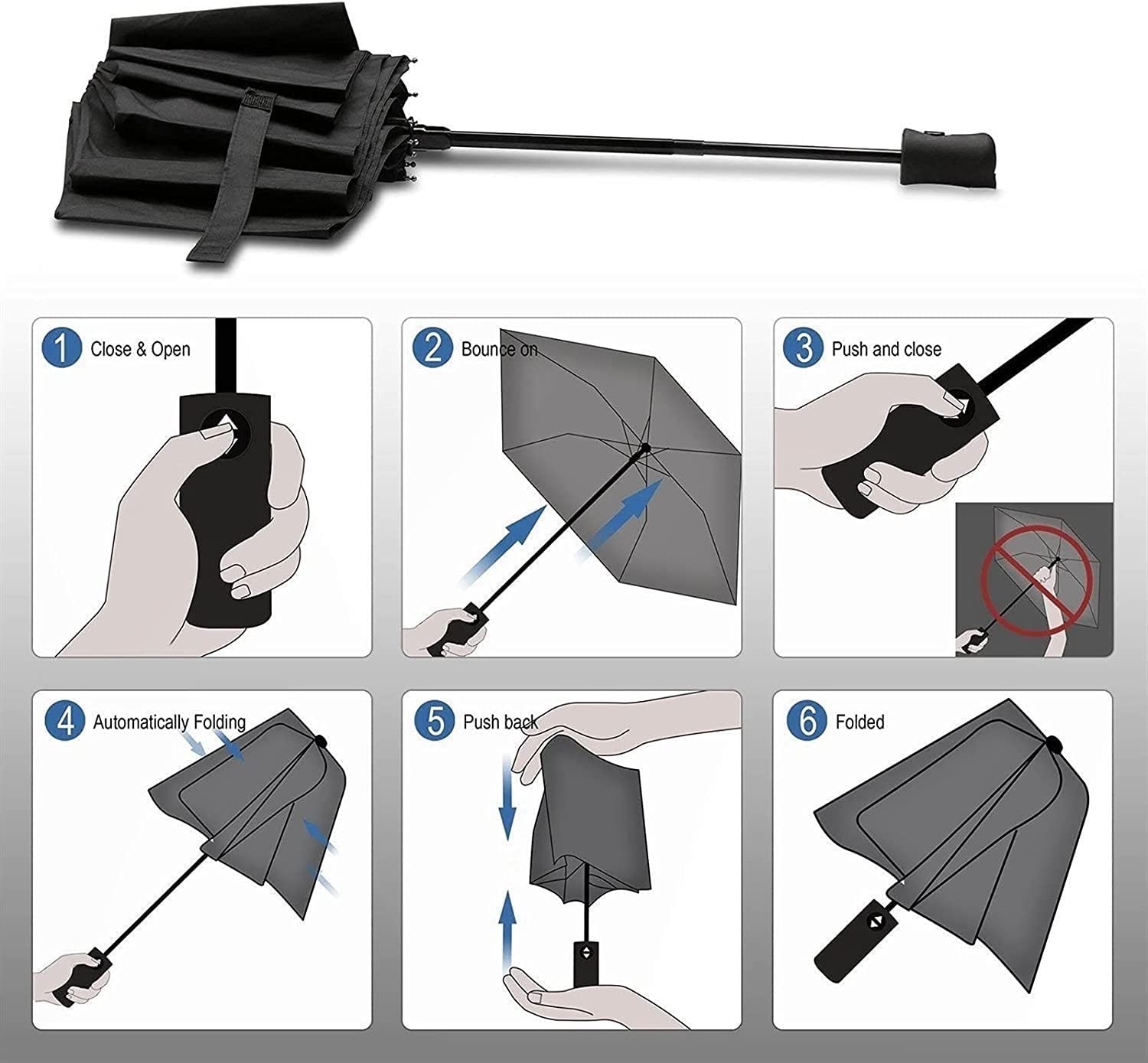 CMBSSTFC Parapluie Parapluie Parapluies Pliants Compacts pour Hommes Femmes, Parapluie De Voyage À Ouverture Fermeture Automatiques Portables (Bleu : Rosso)