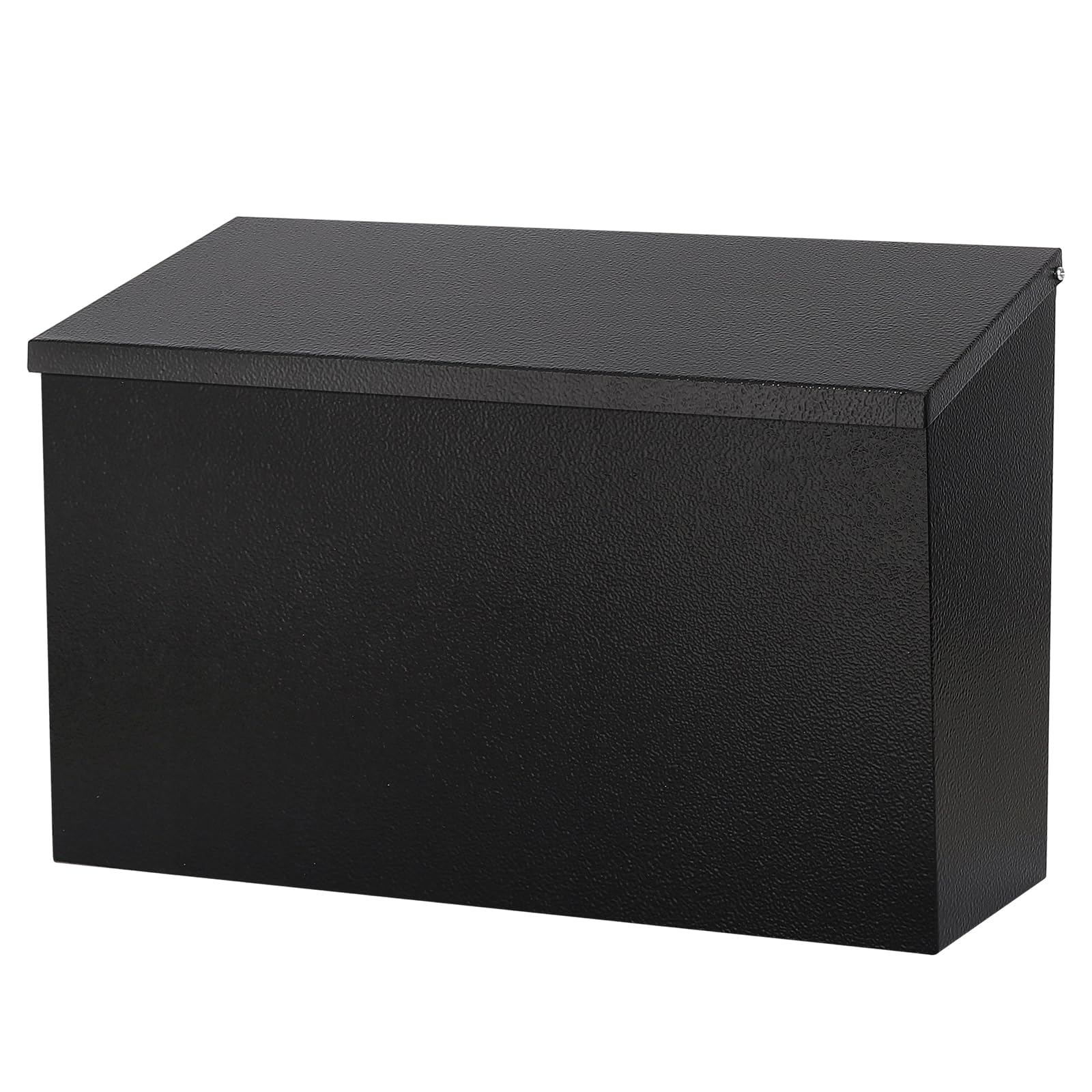 Wall-Mount Mailbox for Outside,Large Capacity Mail Box Waterproof and Rust-Resistant, Galvanized Steel Metal Post Box, Mailboxes for House, 15.7"x9.9"x4.9" Black