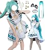 HAOJE Processor, Hatsune Miku Cosplay Costume, One Piece, Dujin Miku Includes Hair Ornament, Earrings, Accessories, Wig Project Sekai Cosplay Costume, Cosplay Costume, Daily Life, Cultural Festival