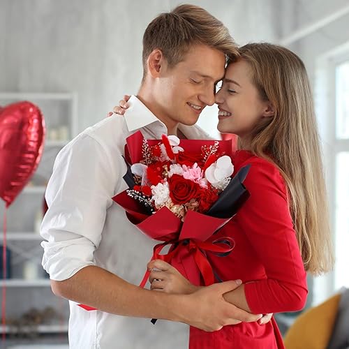 Miniatura 4 de Forever Roses - Ramo de rosas para entrega, ramo de flores para siempre, hecho a mano con flores preservadas, regalo que dura de 1 a 3 años, regalos