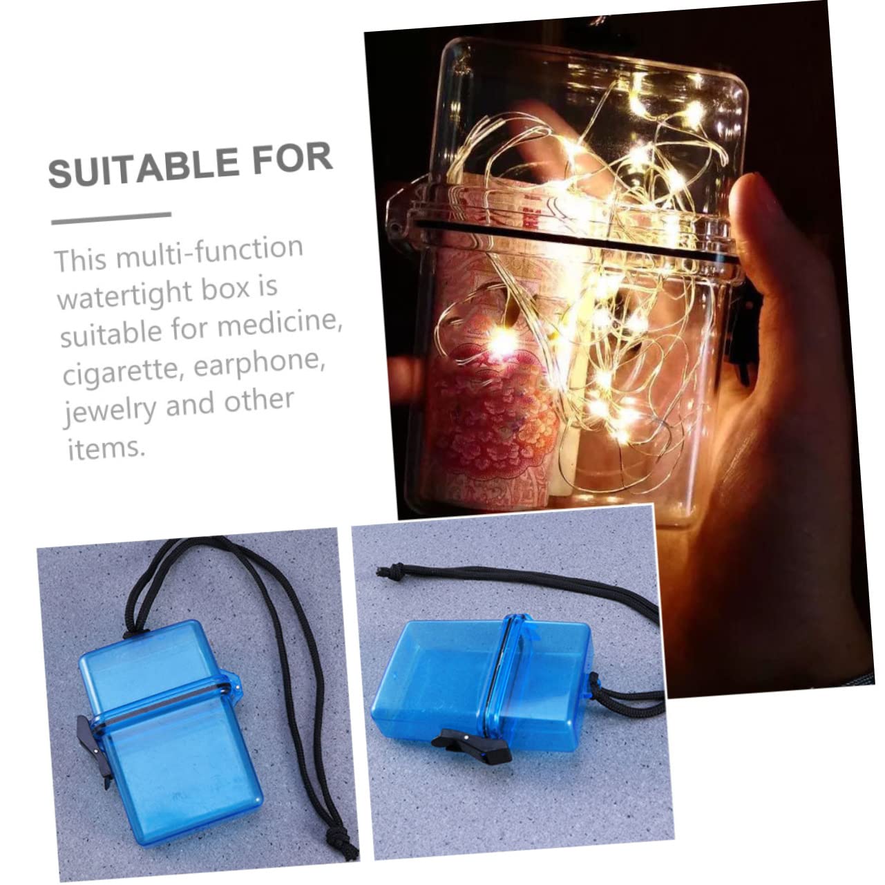 BIUDECO Sealing Case Small Portable Watertight Case for First Aid Items Camping Hiking Random Color