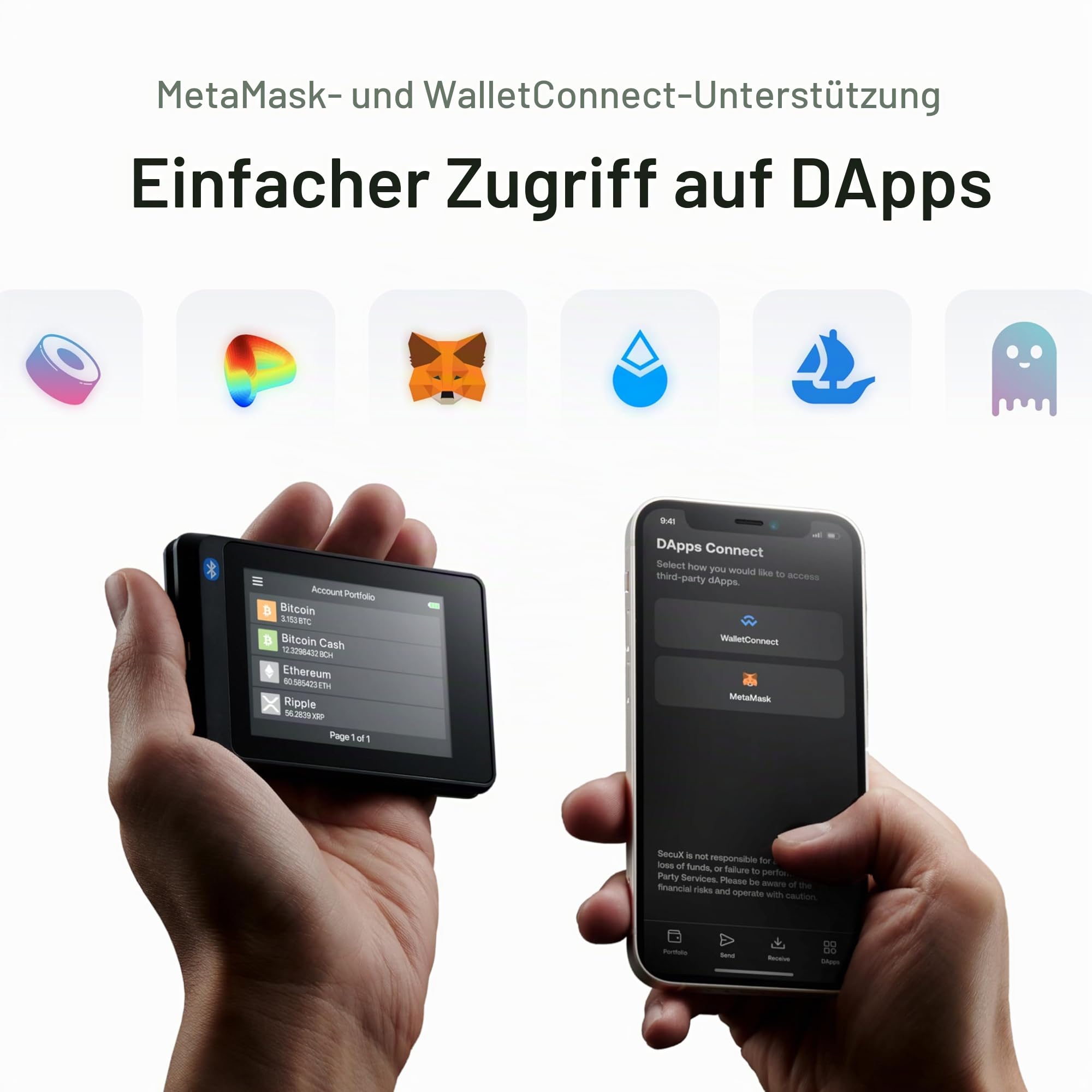 SecuX W20 – Sicherste Krypto Hardware Wallet mit Bluetooth und NFT Unterstützung – Großer Touchscreen – Einfache Verwaltung Ihrer Bitcoin, Ethereum, SOL, LTC, Doge, BNB, Dash, XLM, ERC20, BSC und mehr