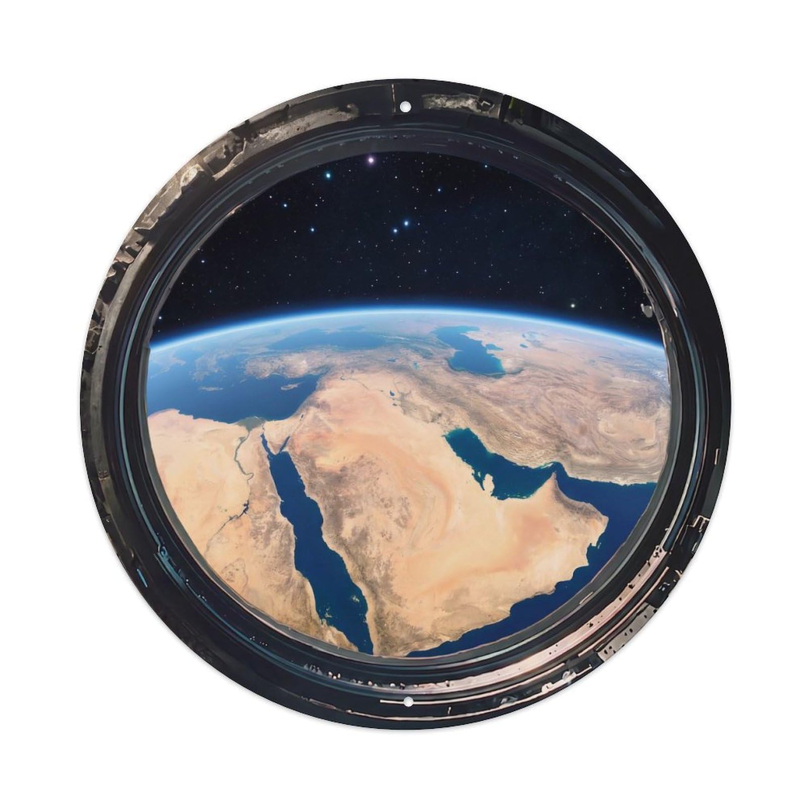 Earth Middle East Desert View Metal Tin Sign