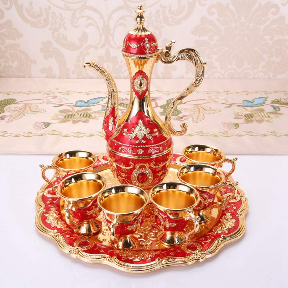 Koffiekopjes Turks, vintage theepot, Turks theeservies, oosterse set, theekop, Royal metalen theeglazen, set, Samovar Russische koffiepot, Marokkaanse mokkatakoppen voor thuis, koffiethee party