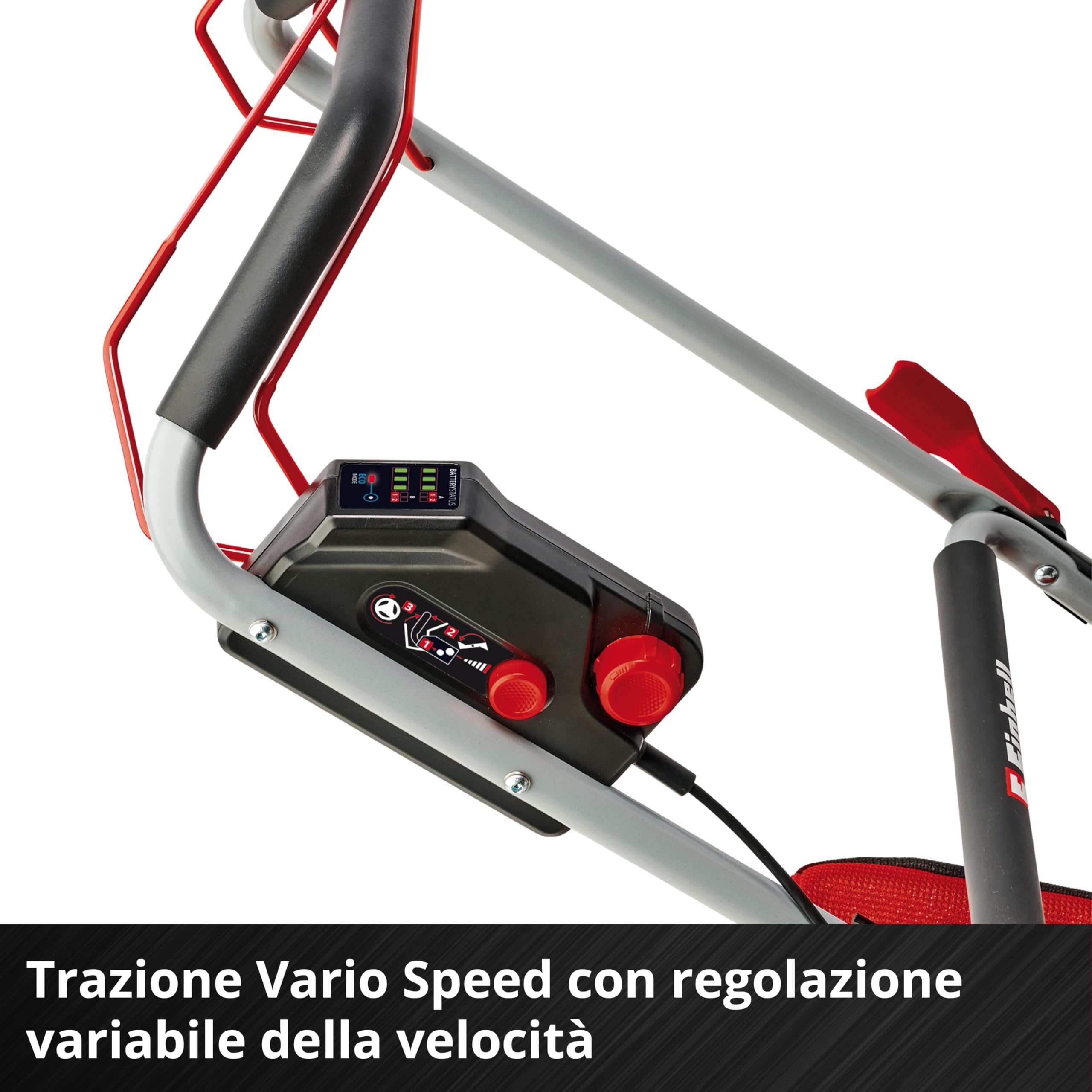 Einhell tosaerba GP-CM 36/52 S Li BL Kit Power X-Change (36 V, larghezza di taglio 52 cm, fino a 1200 m², Brushless, cesto da 65 litri, ruota motrice, incl. 4 batt. da 5,2 Ah + 2 Twincharger)