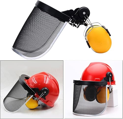 Miniatura 2 de Casco de seguridad profesional de motosierra orejera protectora y visera de malla, malla de acero Escudo de protección de seguridad