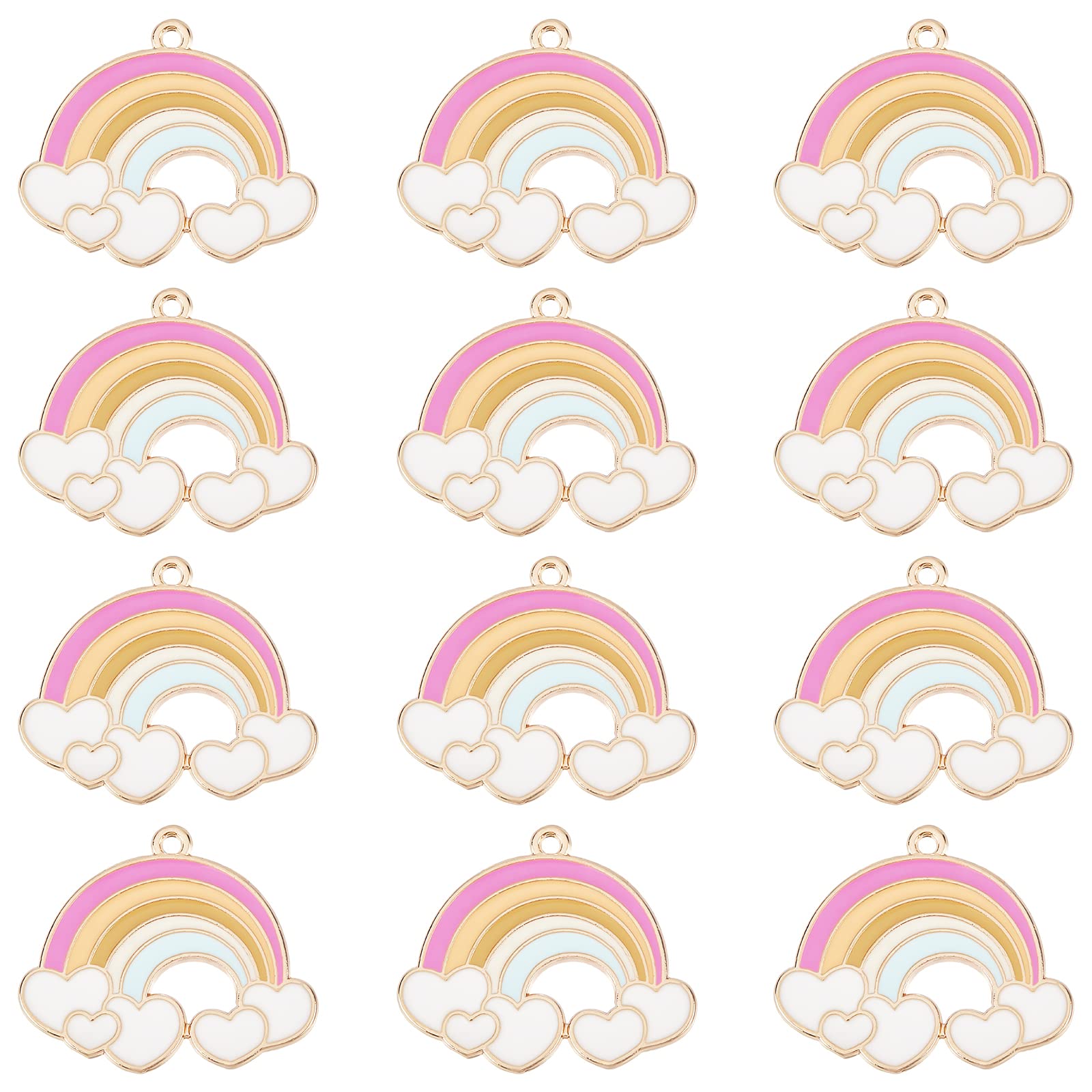 Breloques arc-en-ciel nuage émail pour fabrication bijoux collier bracelet boucle oreille lot 30