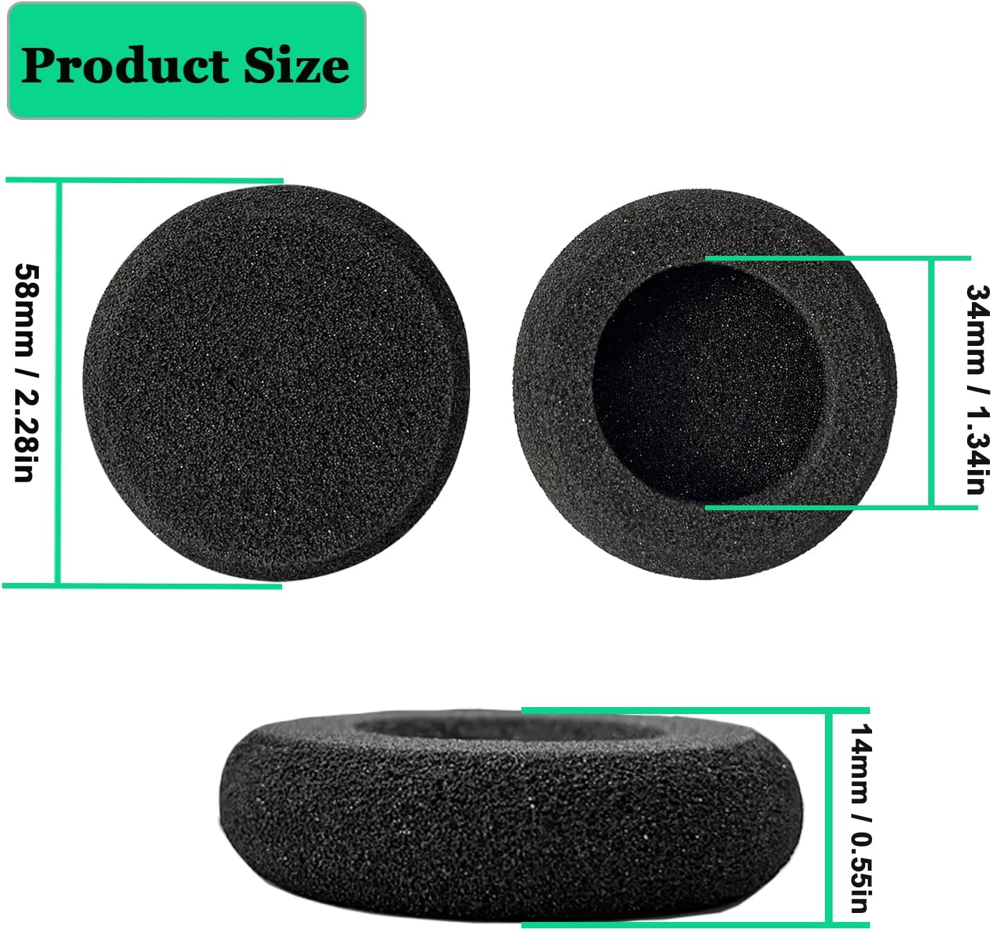 Ear Cushions for Jabra Headset Ear Pad Replacement Foam Earpads Designed for Jabra PRO 920 9450 Biz 1500 1900 2400 GN2000 Plantronics HW251N HW510 Blackwire C310 C320 3210 3220 3320 Headphone (4 Pack) - Image 4