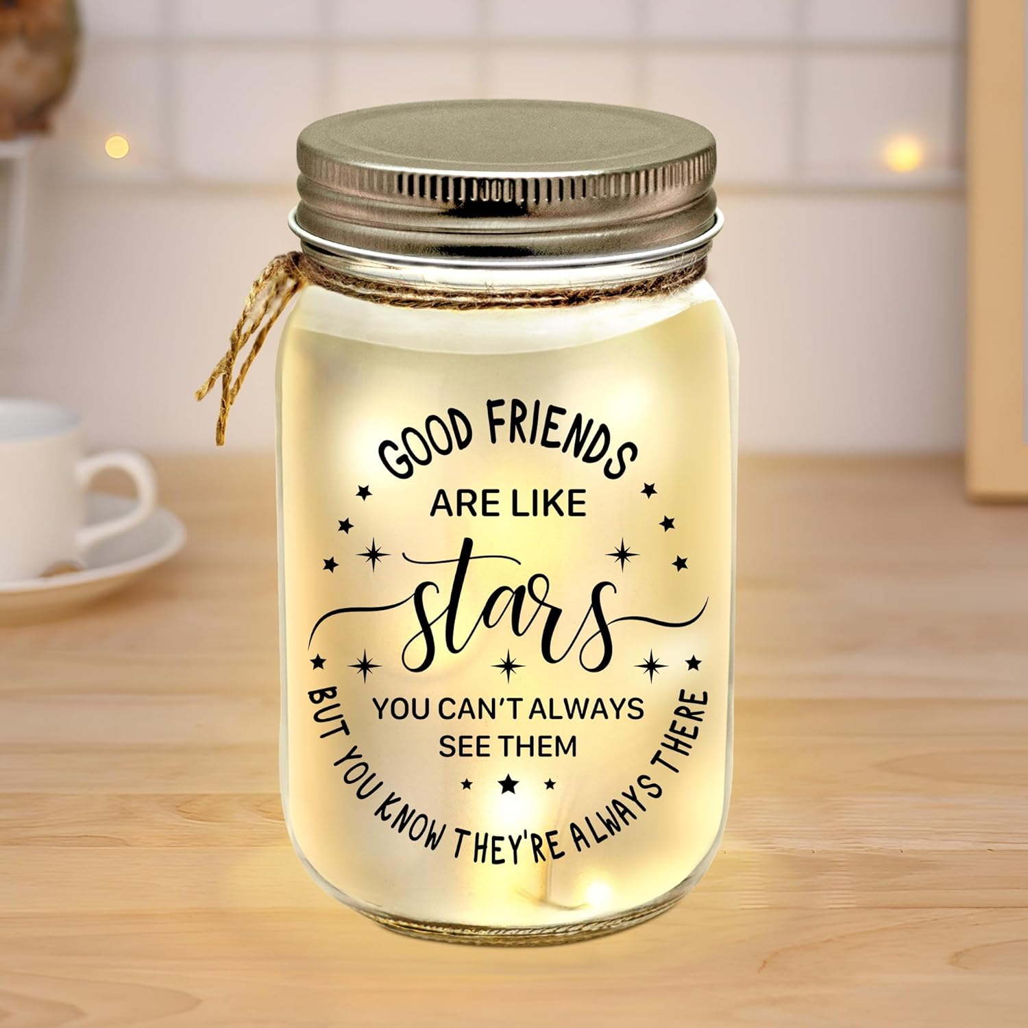 Kenon Mason Jar Night Light for Bestie, Birthday Day Gifts for Women, Home Decoration Lights, Personalized Mason Jar Mothers Day Christmas Gifts for Best Friends Sister - Image 3