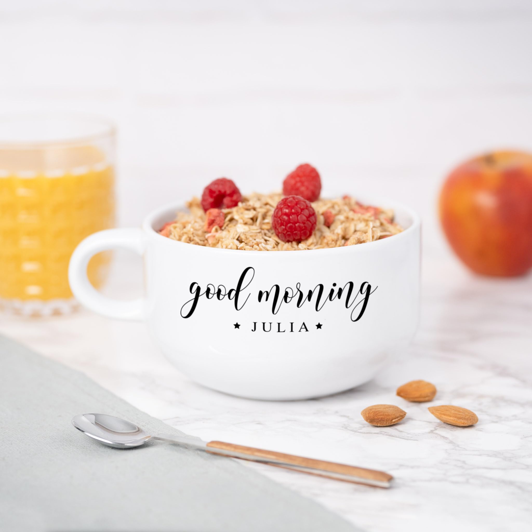 Wanapix | Tazza da colazione personalizzata con manico | Ciotola in ceramica|Adatta per microonde e lavastoviglie | 100% personalizzabile