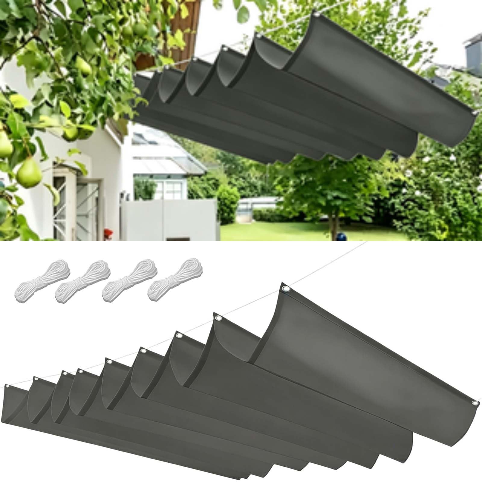 Filet bâche ombrage gris clair 150x480 cm imperméable pour balcon