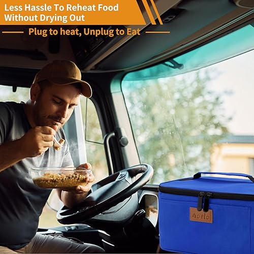 Miniatura 5 de Aotto - Horno portátil, 12 V, 24 V, 2 en 1, calentador de alimentos portátil para automóvil, microondas, mini bolsa de calentamiento de alimentos,