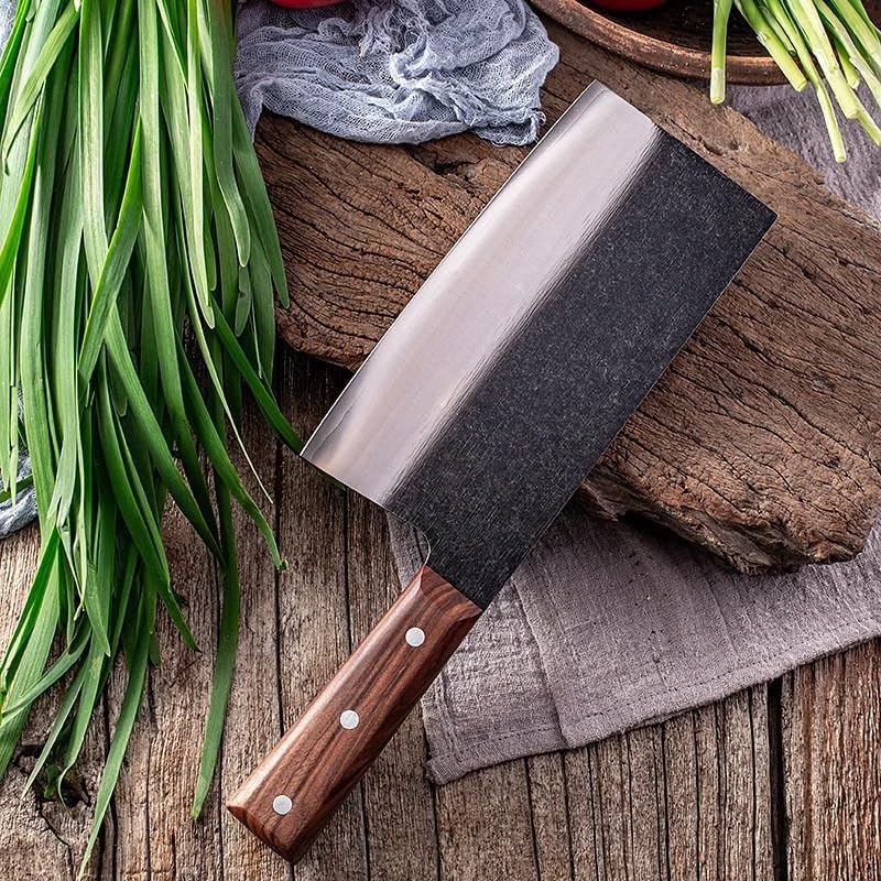 Meat Cleaver Knife, 7.5 Inch Meat Cleaver Butcher Kitchen Knife Serbian Chef Knife Chopping Knife Bone Cutter Handmade Meat Cleaver Cutter For Household