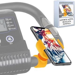 Soporte movil Bicicleta estatica eliptica Spinning Universal valido para Smartphones de hasta 7.6" de Pantalla Amarillo