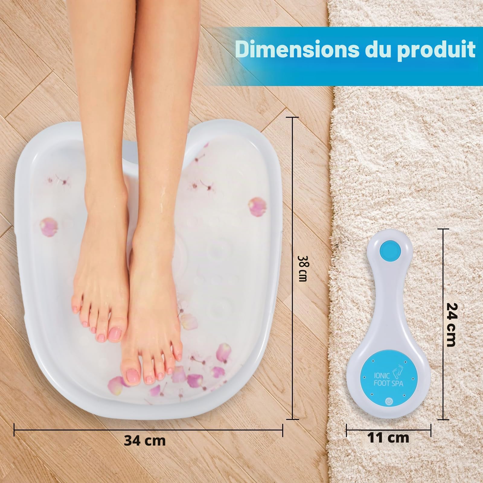 Bain de pieds ionique, appareil de massage pour bain de pieds, bain de pieds détox, détoxification par électrolyse, système de bain de pieds ionique, machine de nettoyage portable pour les pieds
