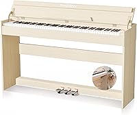 Vista 1 de Piano digital de 88 teclas con teclado pesado, soporte, cubierta, acción de martillo, teclado acústico eléctrico vertical de tamaño completo, pedal