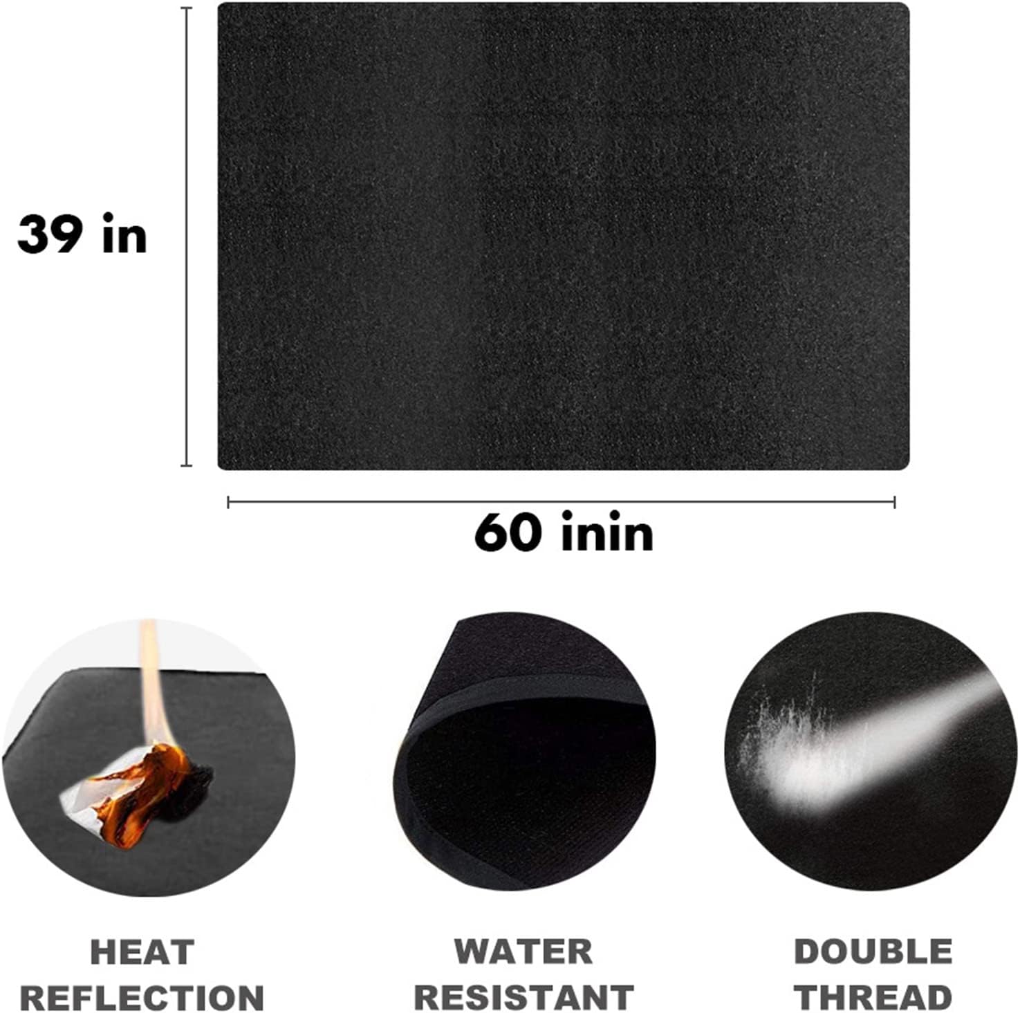 Under Grill Mats for Outdoor Grill,Reusable Fire Pit Mat,Oil-Proof Waterproof BBQ Protector for Decks and Patios,Heat Resistant Non Stick Floor Mats