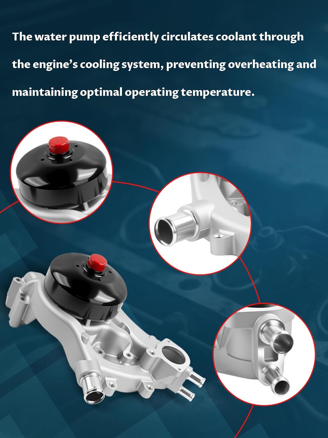 Water Pump Kit with Gasket Compatible with 2007-2020 Silverado 1500/2500/3500, Tahoe, Suburban, Sierra, Yukon, Escalade, Rainier Canyon with 4.8L 5.3L 6.0L 6.2L V8 Replaces 19253263, AW6009