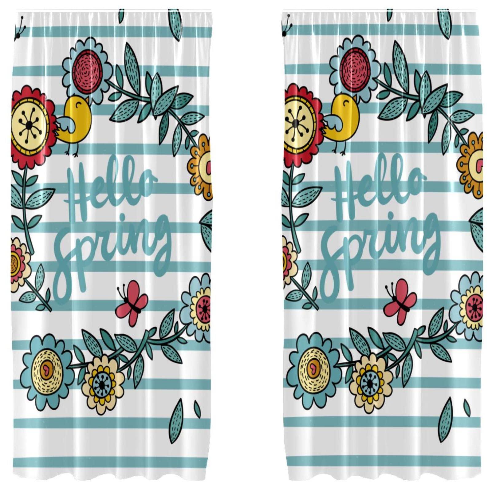 Cortinas de microfibra de flores azules para vestir tus ventanas sin necesidad de planchar