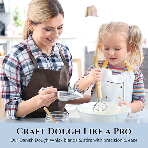 Miniatura 3 de Spartali & Company Batidor de masa danesa versátil de 13 pulgadas para masa madre: suministros esenciales para hornear pan de masa madre,