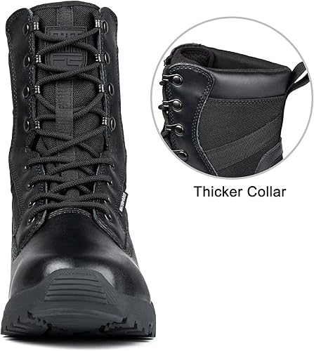 Miniatura 2 de FREE SOLDIER Botas tácticas para hombre de 8 pulgadas, ligeras, botas de combate duraderas, botas de trabajo militares de gamuza duradera, botas de