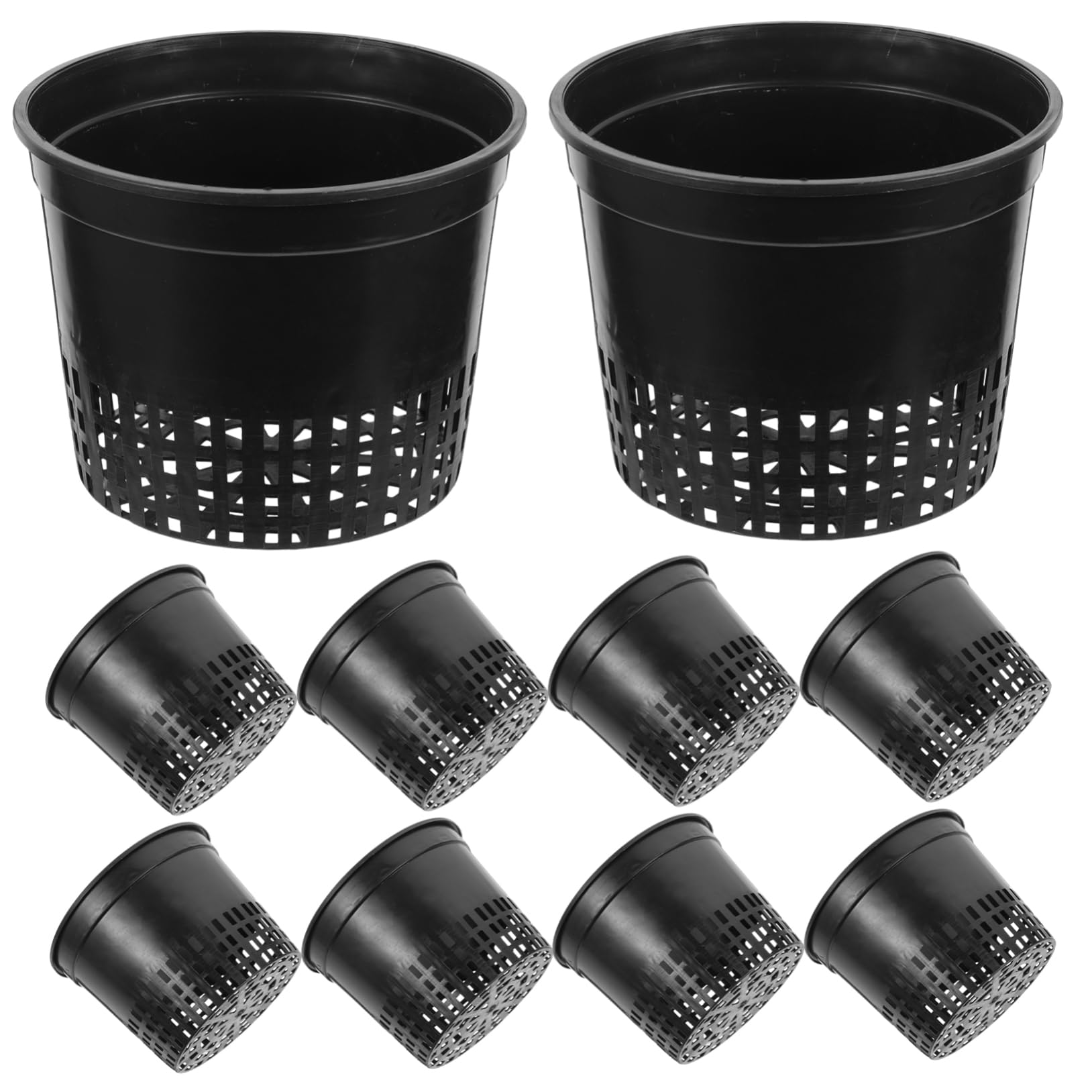 Macetas hidropónicas de plástico para Cultivo hidropónico, 10 Unidades, Redondas, de Malla, para Verduras, Plantas, orquídeas, Cultivo Transpirable, Invernadero, jardín, Acuario, Color