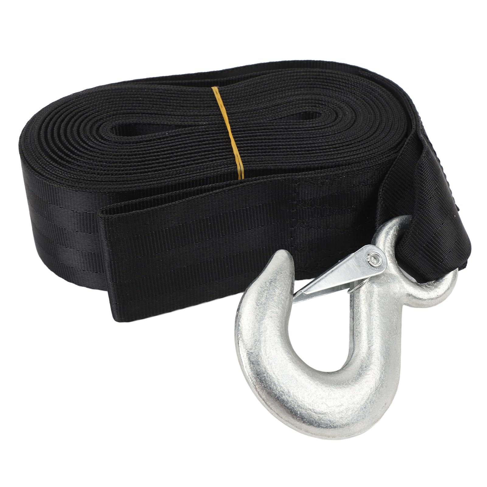 SIXRUN Sangle de Treuil Robuste, 7,5 m x 47 mm, Capacité 1587,6 kg, avec Crochet Galvanisé, pour Voiture, SUV, Bateau, Remorque, Jetski