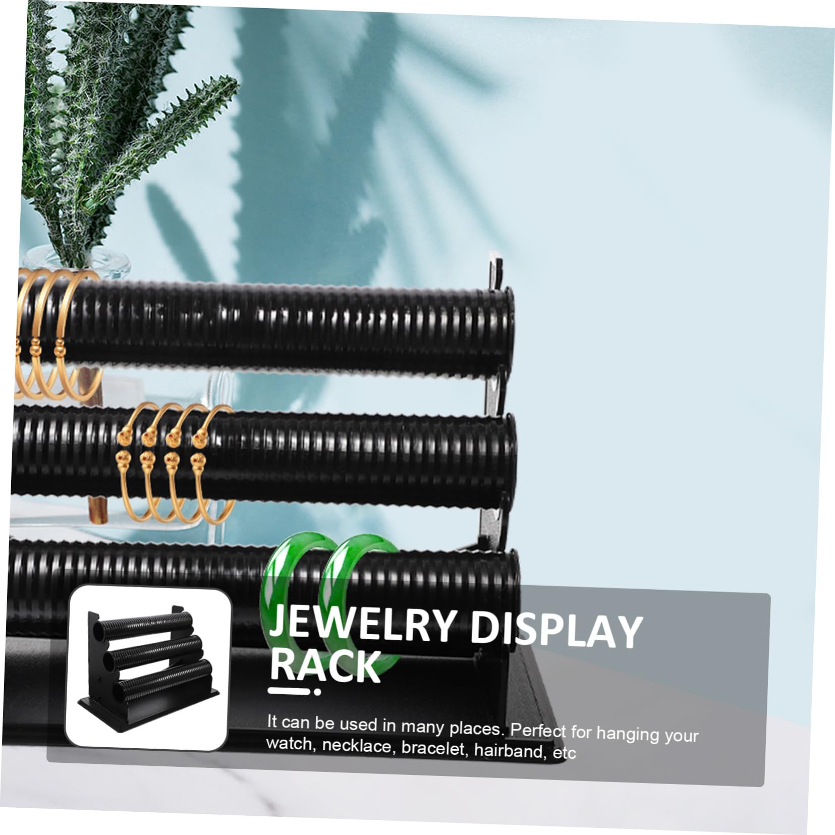 UKCOCO Expositor Desmontable para Pulseras y Relojes de 3 Capas en Pvc Negro, Soporte Multifuncional para Baño o Dormitorio