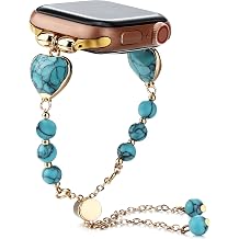 Beaded Bracelet Compatible with Apple Watch Band 38mm-49mm Women, Handmade Jewelry Wristband Fancy Apple Watch Strap for iWatch Band Series 1-10, SE, Ultra 2