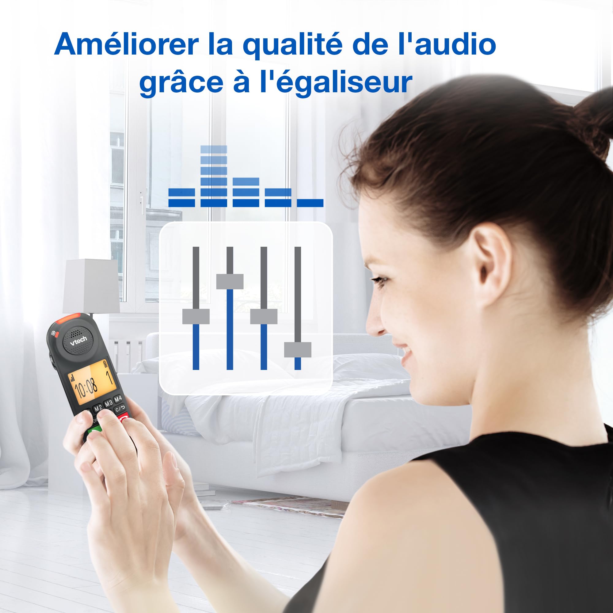 VTech CL6550 téléphone Filaire + téléphone DECT sans Fil,à Grosses Touches,bloqueur d'appels,combiné et Base avec Haut-Parleur,Gros Boutons et Grand écran,Touches de Composition avec Photo
