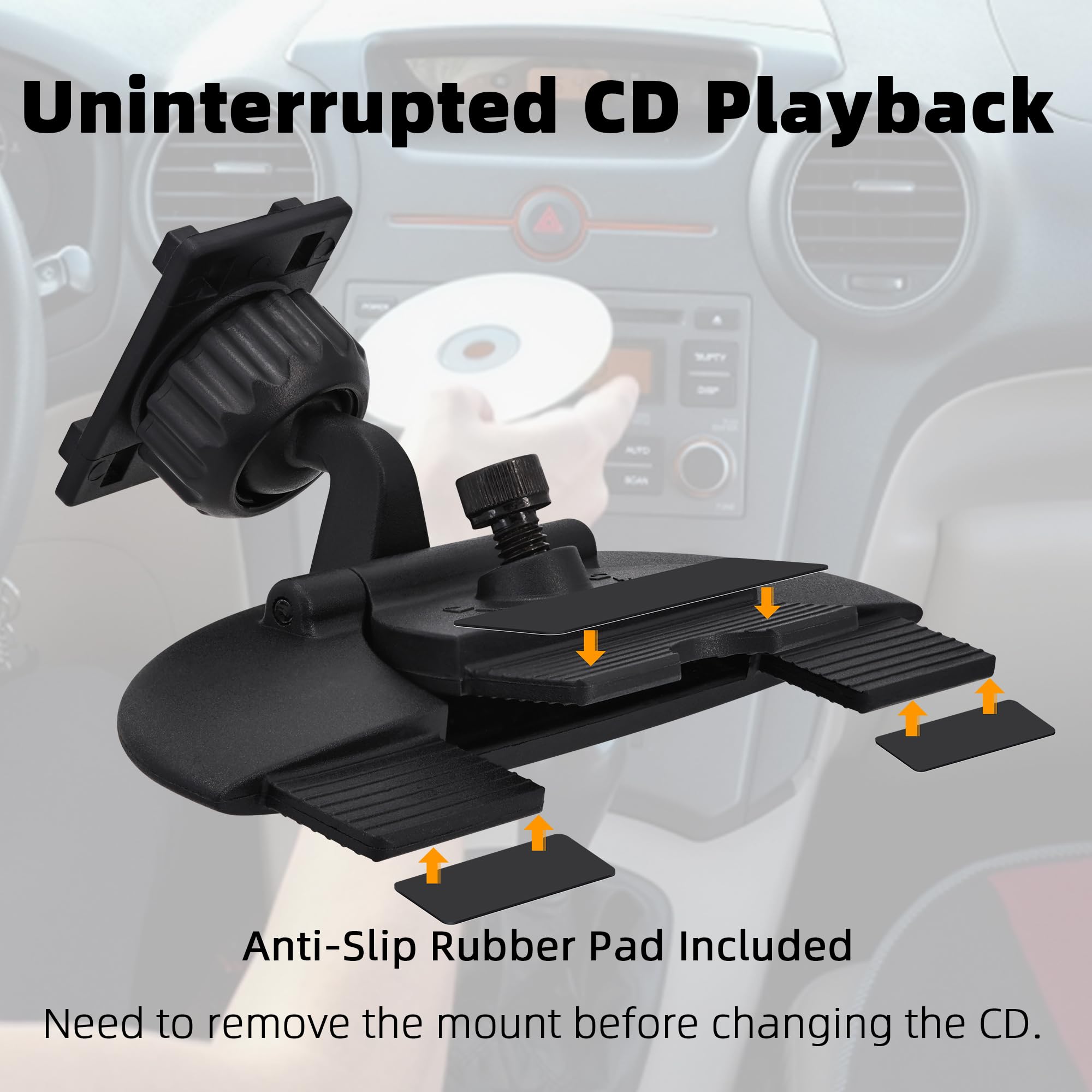 Soporte de ranura para CD para pantalla CarPlay Android Auto Tablet soporte de CD con brazo de extensión para monitor de 4 a 11 pulgadas para Garmin Nuvi GPS teléfono celular en coche