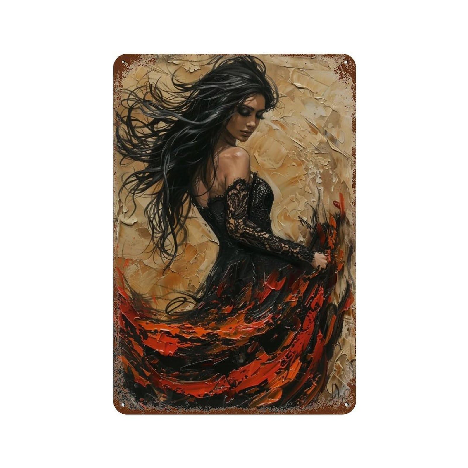 HDURYEYRYY Scarlet Dance Whirl 03 Wall Retro Iron Vintage Art Metal Tin Sign Poster Modern Home Cofffee Club Art Bar Shop Decor 30x20cm