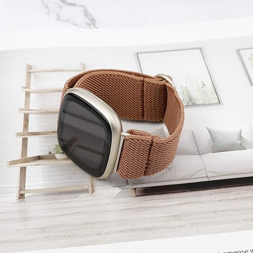 Miniatura 3 de TOYOUTHS Compatible con Fitbit SenseSense 2 BandVersa 3Versa 4 Bandas para mujeres y hombres, correa elástica ajustable de tela de nailon para