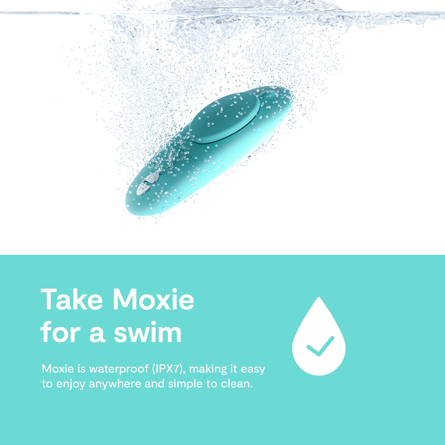 We-Vibe Moxie Wearable Lay On Panty Vibrator | Remote & App Control Vibrating Sex Toy for Couples | Clitoral Stimulator with 10 Intensity Levels | Adult Sexual Pleasure Tools | Waterproof | Aqua