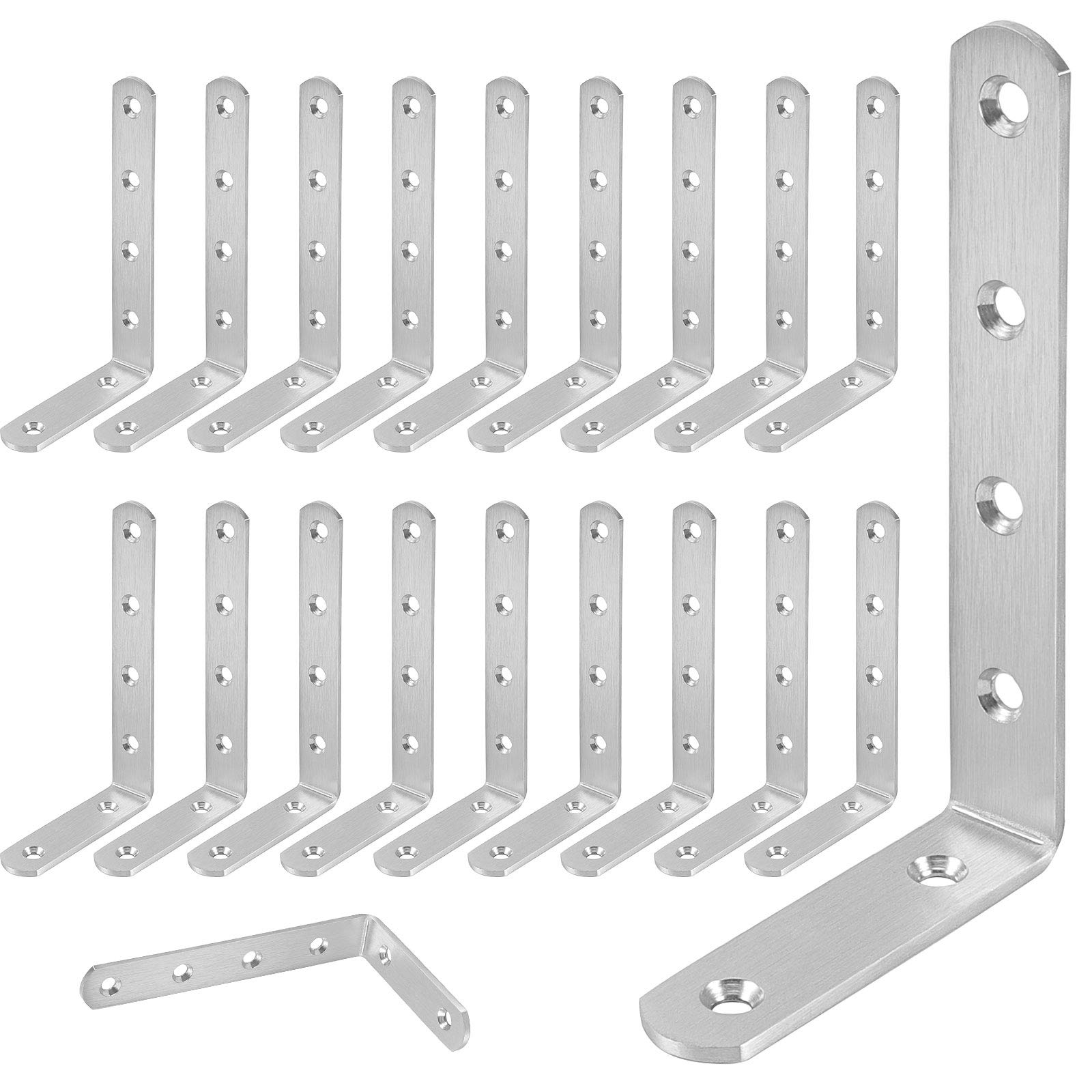 Buy ZOENHOU 20PCS 5 x 3 Inch L Brackets, 35Lbs Capacity Stainless Steel