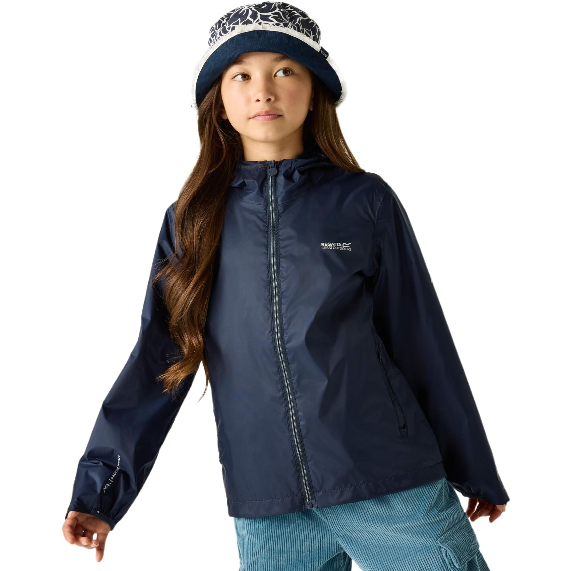 Regatta Kids Waterproof Hooded Jacket - Mid Navy - 5-6 Years