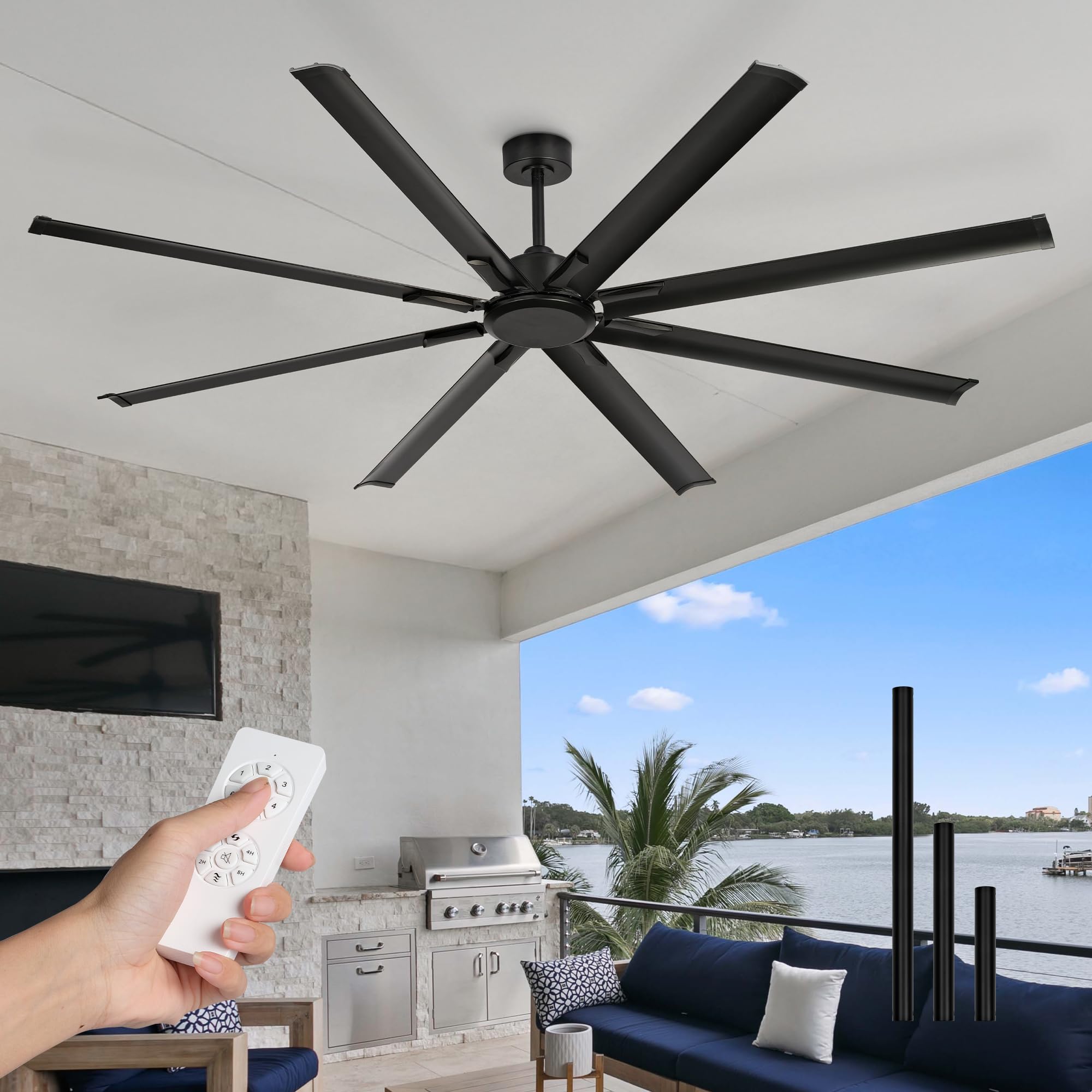 JAZAVA 84 Inch Industrial Ceiling Fan