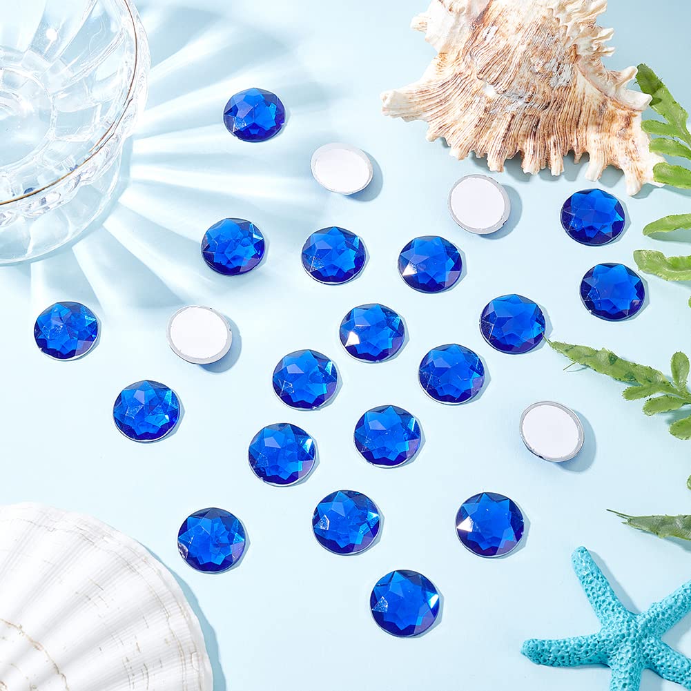 FINGERINSPIRE 60Pcs 25mm retro piatto rotondo strass acrilico con contenitore trasparente autoadesivo cristallo cerchio gemme scintillanti adesivi in plastica per fare costumi Cosplay gioielli