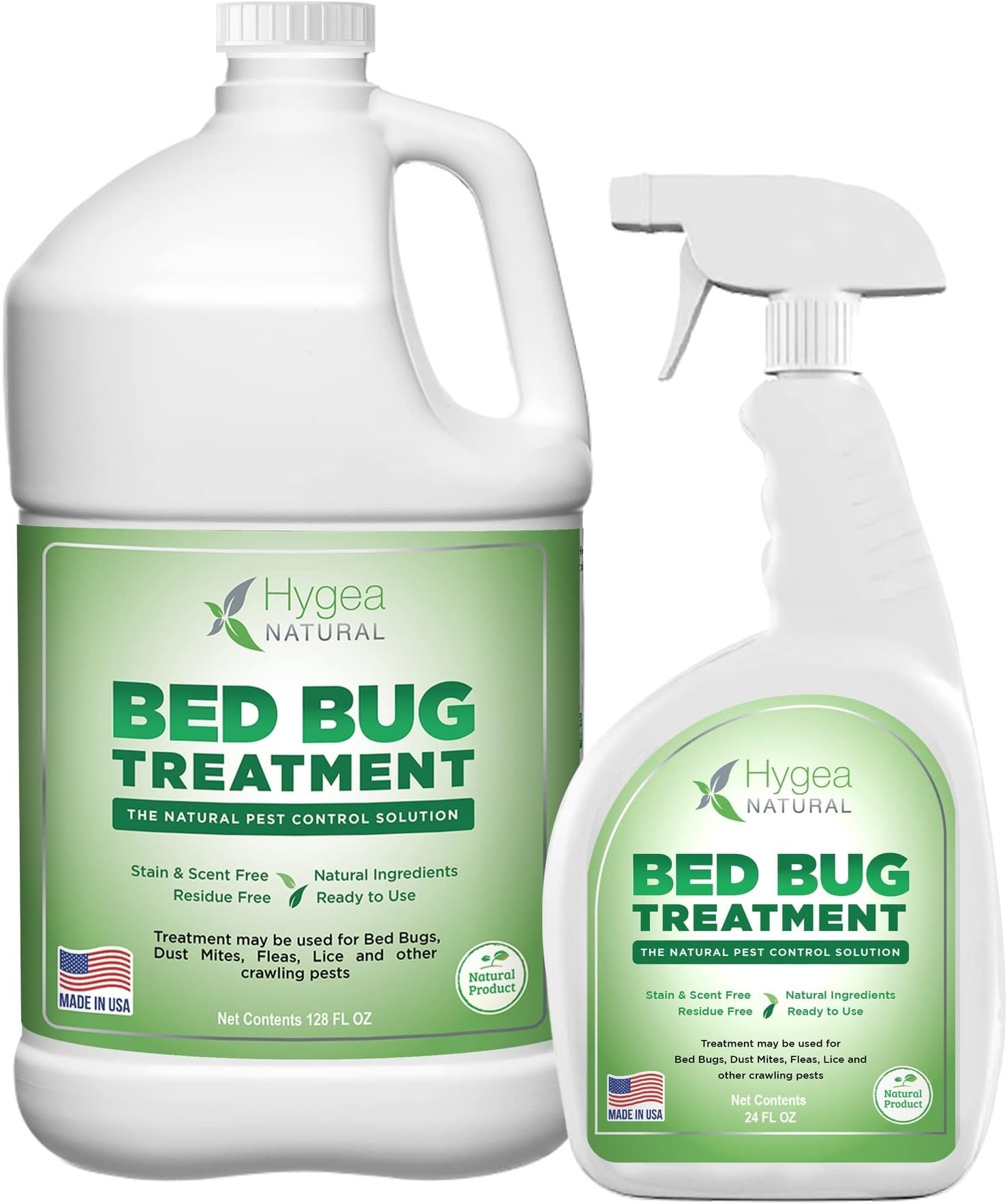 Hygea NaturalBed Bug Spray DIY Kit- Lice Spray Treatment- Non-Toxic, Odorless,Safe for children and pets, All water safe surfaces- At home extermiantion with guide- Includes bed bug spray and Refill
