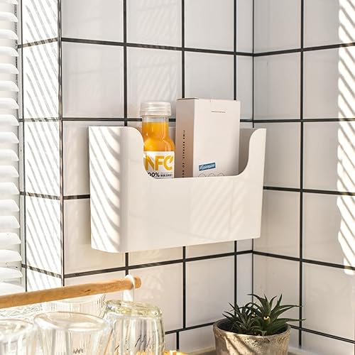 Miniatura 4 de DAJAVE Paquete de 4 soportes de plástico para archivos, organizador de pared autoadhesivo de 3 tamaños, organizador de pared para decoración del