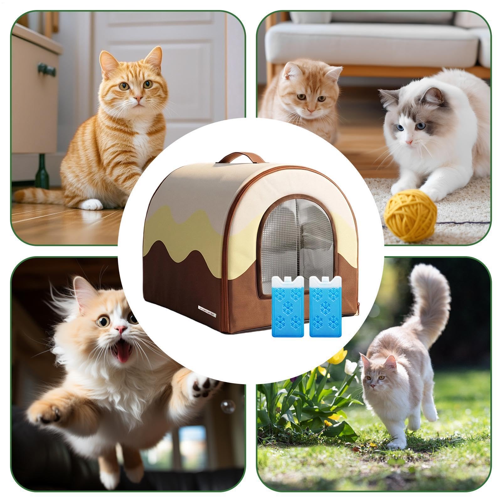 Casa Refrescante para Gatos Refugio de Verano para Gatitos | Refrescante para Perros para Dueños Entrenadores Piso Hogar Oficina Dormitorio Sala Estudio Balcón Jardín
