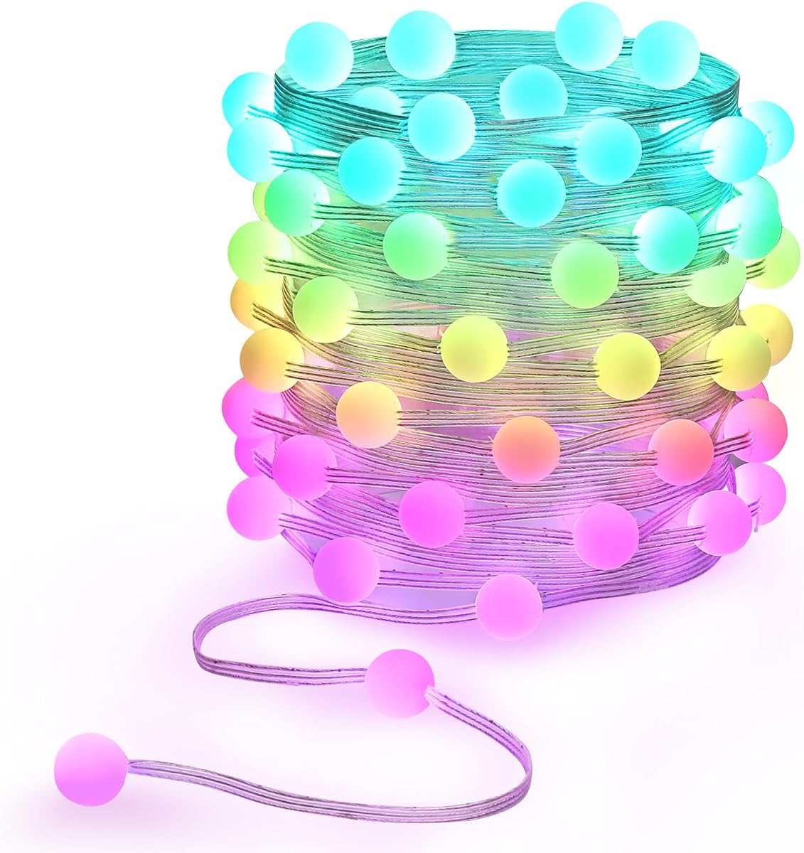 33ft Mini Ball String Lights, RGB Color Changing Fairy Lights | 66 LED Ball Shape Twinkle Lights with 200+ Lighting Modes, APP & Remote Control, Timer Dimmable for Bedroom Christmas Holiday