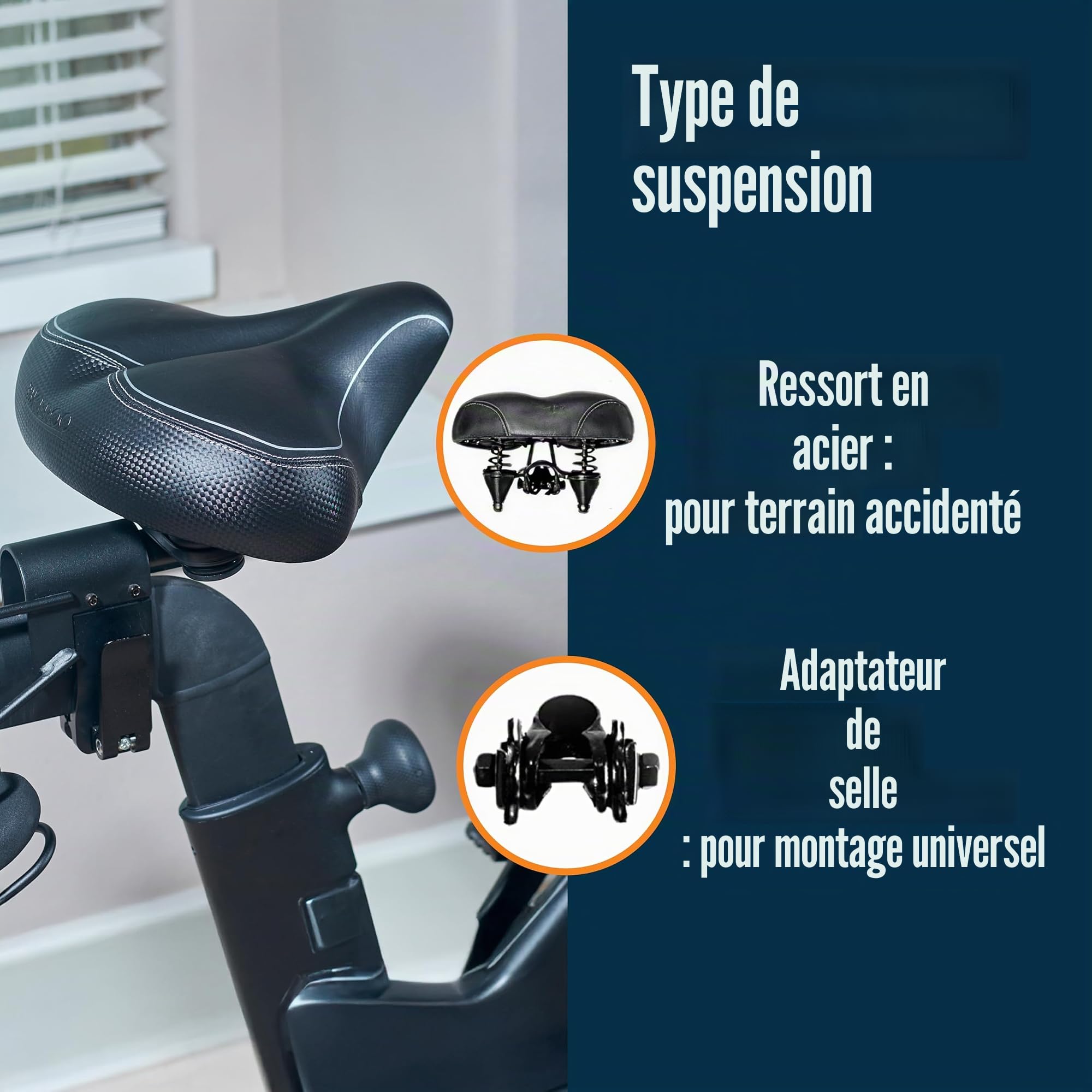 Selle de vélo la plus confortable pour les personnes âgées – Selle de vélo extra large et rembourrée pour homme et femme – Selle de vélo universelle