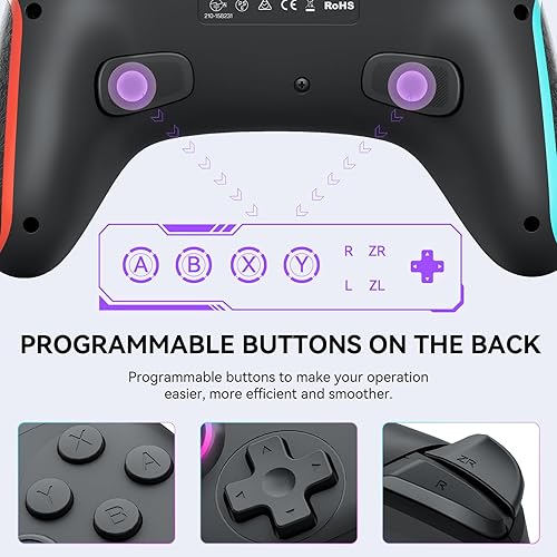 Miniatura 4 de Olimoxi Switch Controller for SwitchSwitch LiteSwitch OLED, Wireless Switch Pro Controller with Joystick,Wake up, LED Color Light, Programmable