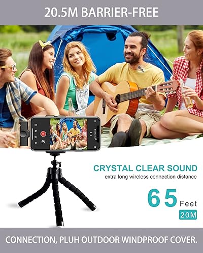 Miniatura 4 de Micrófono Lavalier inalámbrico para iPhone, Android, PC, micrófono inalámbrico Plug-Play para grabación, transmisión en vivo, YouTube, Facebook,