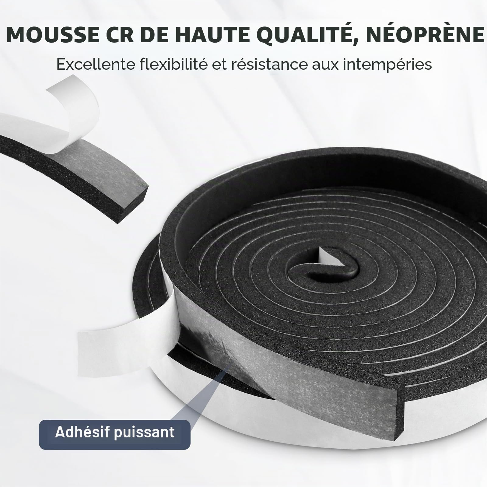 Joint Fenetre Isolation, Bande d'étanchéité autocollante en mousse，Joint Antichoc d'Isolation Phonique,Anti-Poussière, Anti-Vent pour Portes et Fenêtres，Pour Meuble Protection de Climatiseur