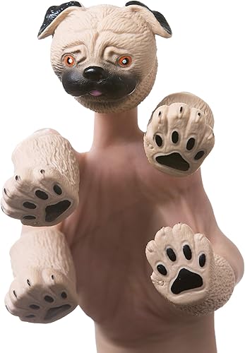 AQKILO Juego de marionetas de dedo de pug, accesorios de teatro de espectáculos de marionetas de animales, juguetes novedosos, regalos de cosas raras