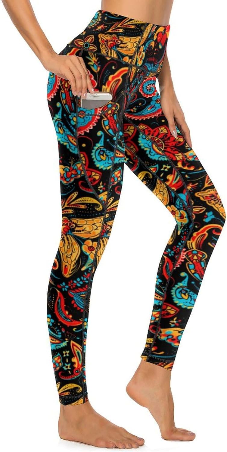 Women's High Waist Tummy Control Yoga Pants with Pockets Workout Leggings